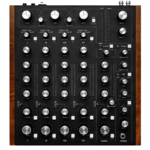 Rane MP2015 rotary DJ mixer with four channels and submix capability, available for rent at FX Rentals.