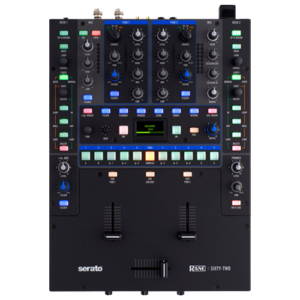 Rane Sixty-Two professional DJ mixer with two channels and Serato DJ integration, available for rent at FX Rentals.